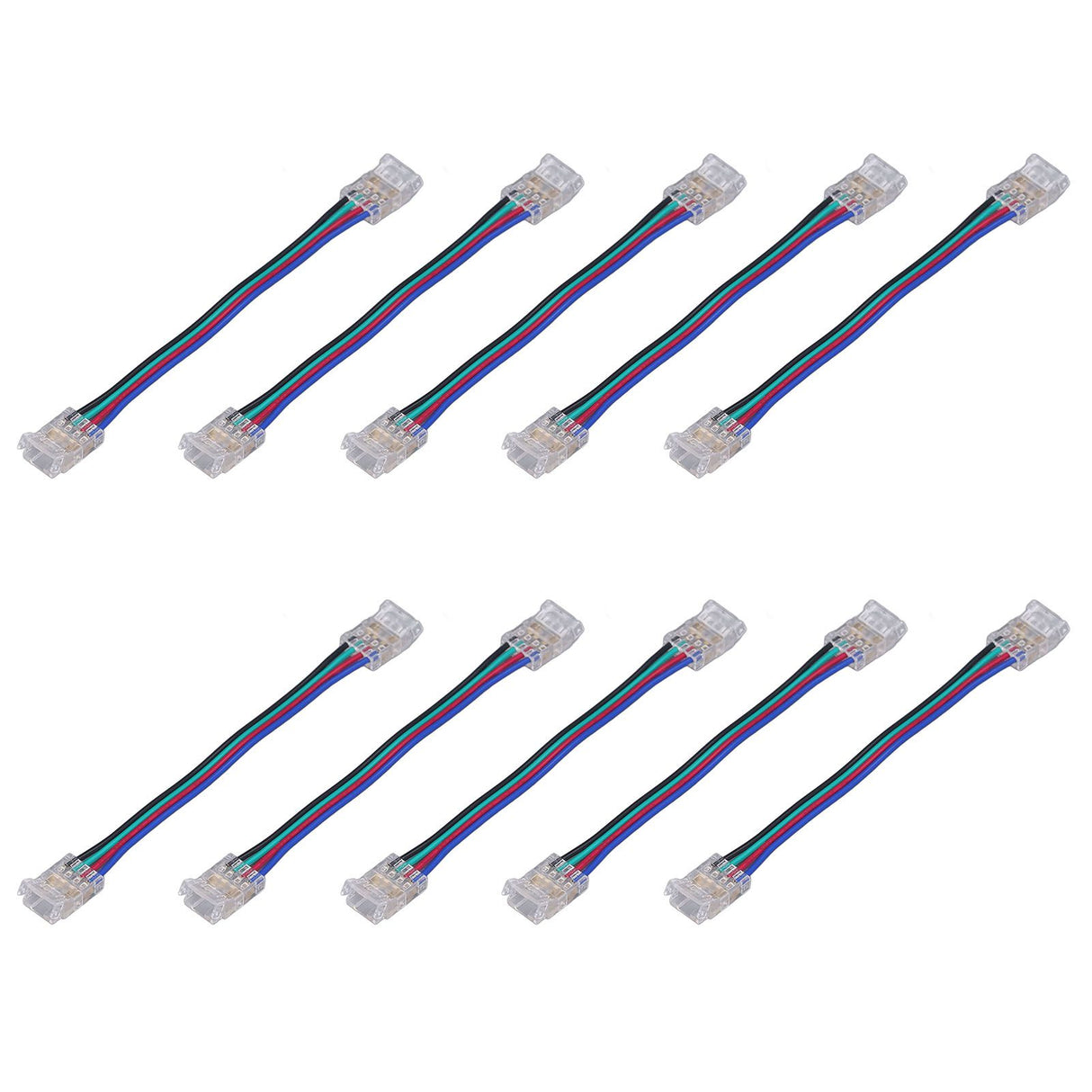 10pcs LED Strip Light Connector Kit 4Pin 10mm Quick Connection Strong Compatibility LED Strip Accessories