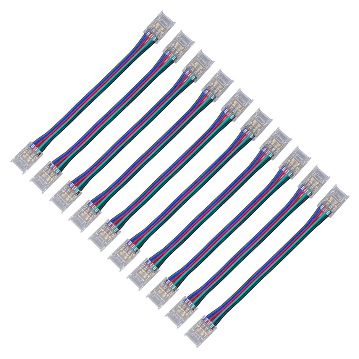 10pcs LED Strip Light Connector Kit 4Pin 10mm Quick Connection Strong Compatibility LED Strip Accessories