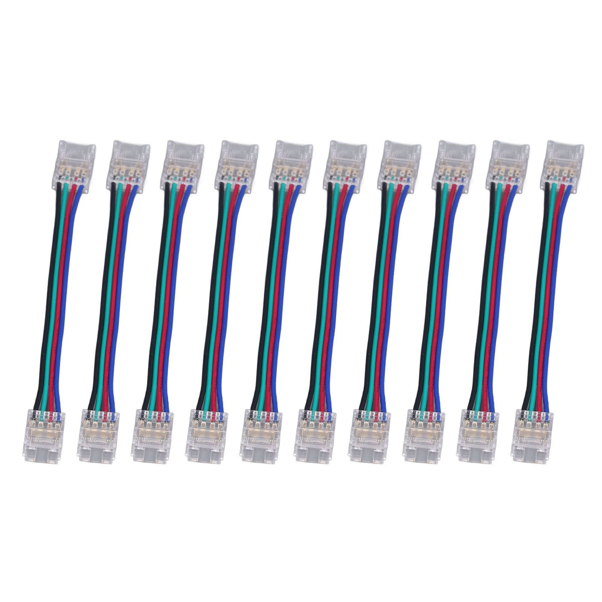 10pcs LED Strip Light Connector Kit 4Pin 10mm Quick Connection Strong Compatibility LED Strip Accessories