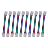 10pcs LED Strip Light Connector Kit 4Pin 10mm Quick Connection Strong Compatibility LED Strip Accessories