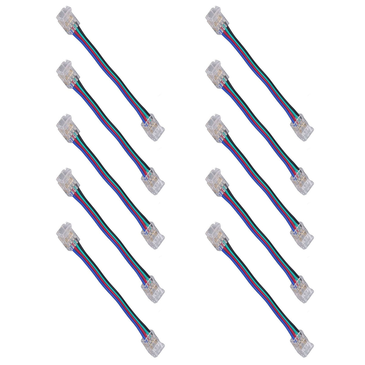 10pcs LED Strip Light Connector Kit 4Pin 10mm Quick Connection Strong Compatibility LED Strip Accessories