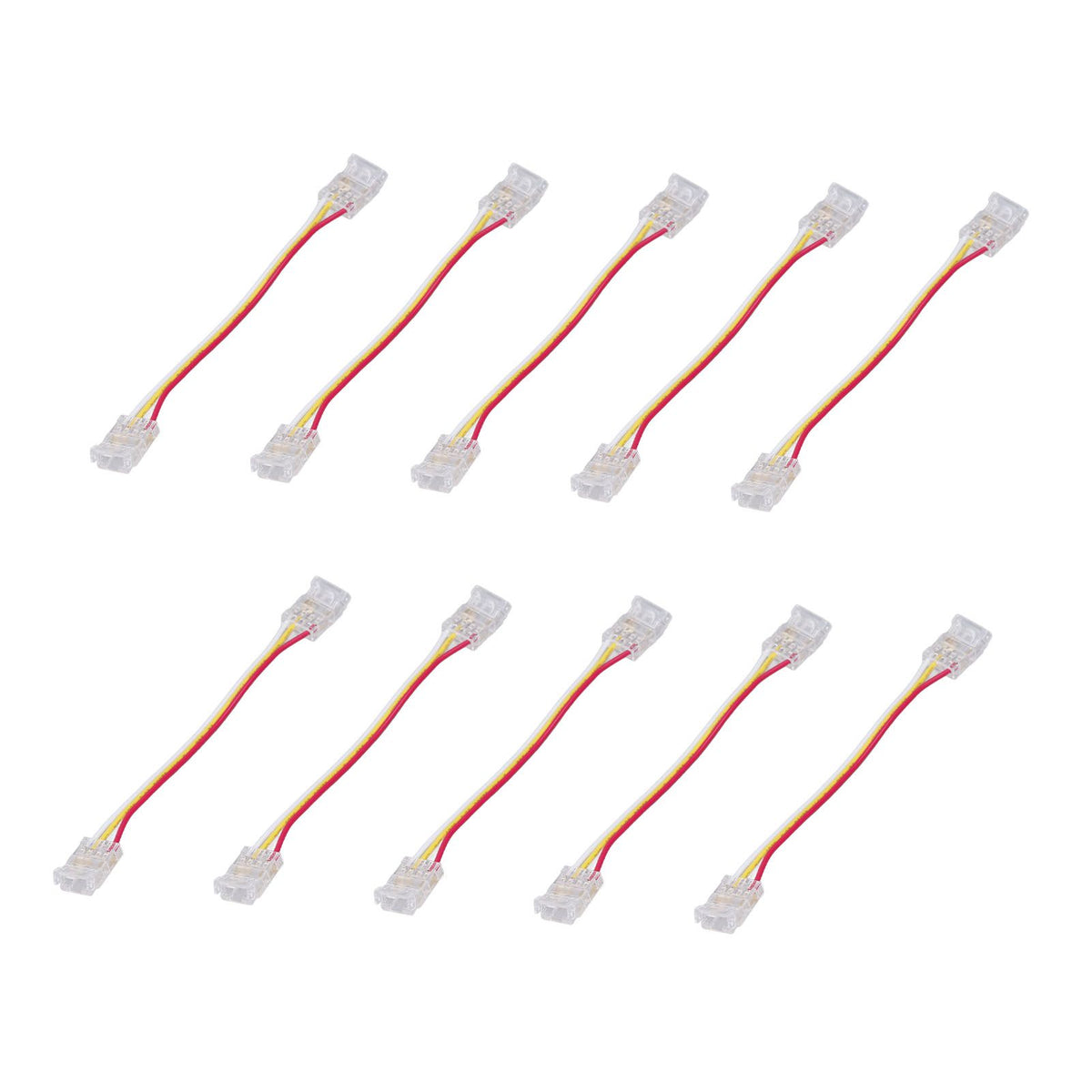 10pcs LED Strip Light Connector Kit 3Pin 10mm Quick Connection Strong Compatibility COB Light Strip Connector for Warehouse