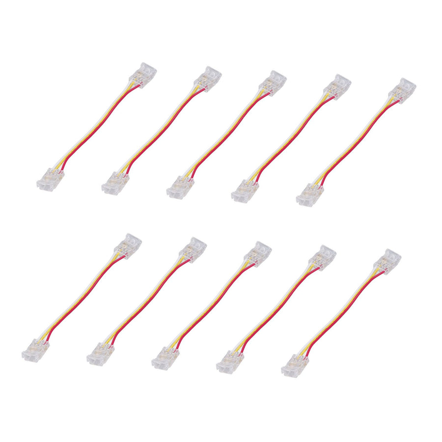 10pcs LED Strip Light Connector Kit 3Pin 10mm Quick Connection Strong Compatibility COB Light Strip Connector for Warehouse