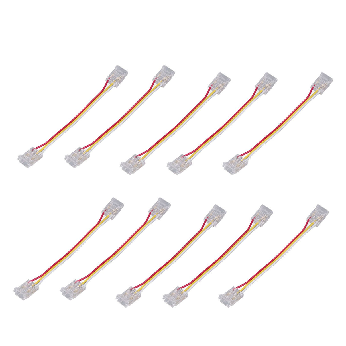10pcs LED Strip Light Connector Kit 3Pin 10mm Quick Connection Strong Compatibility COB Light Strip Connector for Warehouse