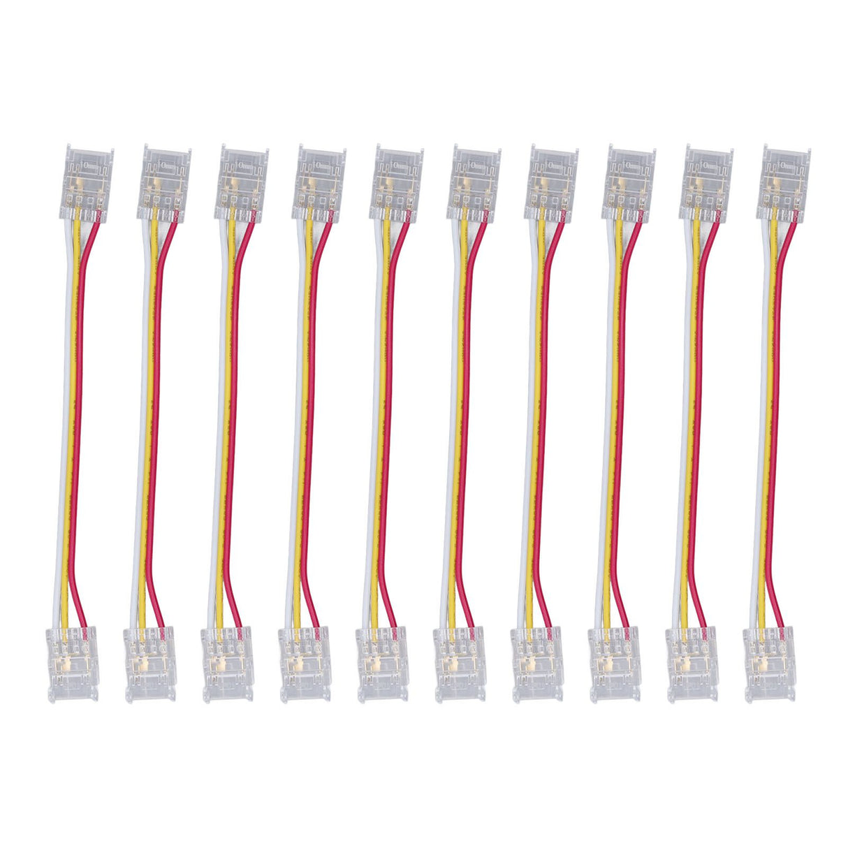 10pcs LED Strip Light Connector Kit 3Pin 10mm Quick Connection Strong Compatibility COB Light Strip Connector for Warehouse