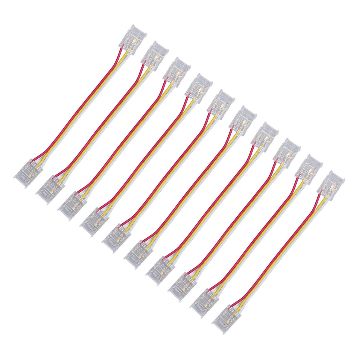 10pcs LED Strip Light Connector Kit 3Pin 10mm Quick Connection Strong Compatibility COB Light Strip Connector for Warehouse