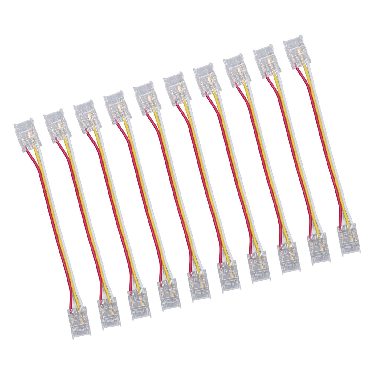 10pcs LED Strip Light Connector Kit 3Pin 10mm Quick Connection Strong Compatibility COB Light Strip Connector for Warehouse