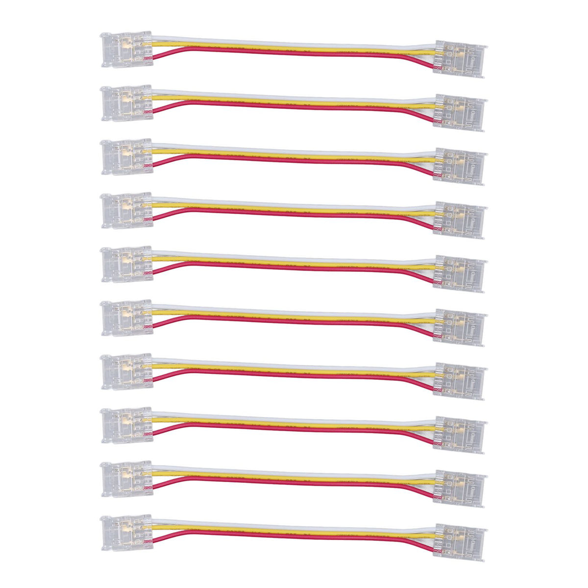 10pcs LED Strip Light Connector Kit 3Pin 10mm Quick Connection Strong Compatibility COB Light Strip Connector for Warehouse