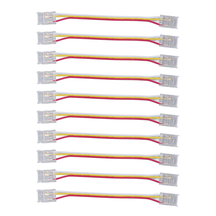 10pcs LED Strip Light Connector Kit 3Pin 10mm Quick Connection Strong Compatibility COB Light Strip Connector for Warehouse