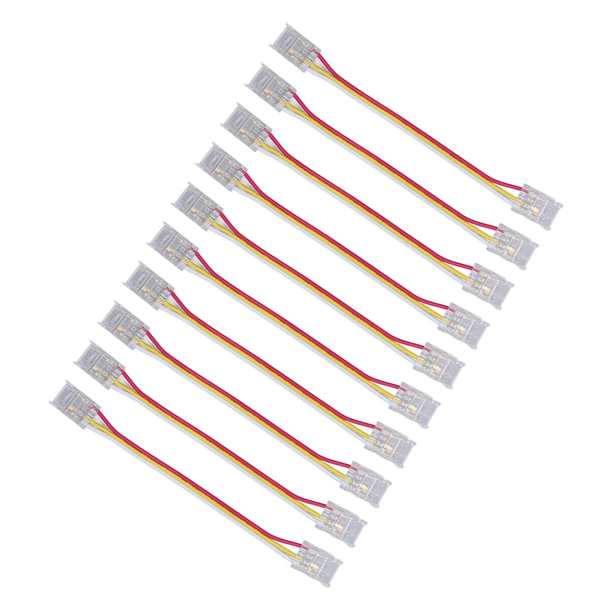 10pcs LED Strip Light Connector Kit 3Pin 10mm Quick Connection Strong Compatibility COB Light Strip Connector for Warehouse