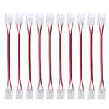 10 Pcs COB Strip Light Connector 2Pin PC Material 10mm Width Double Headed Strip to Strip Extension Connector