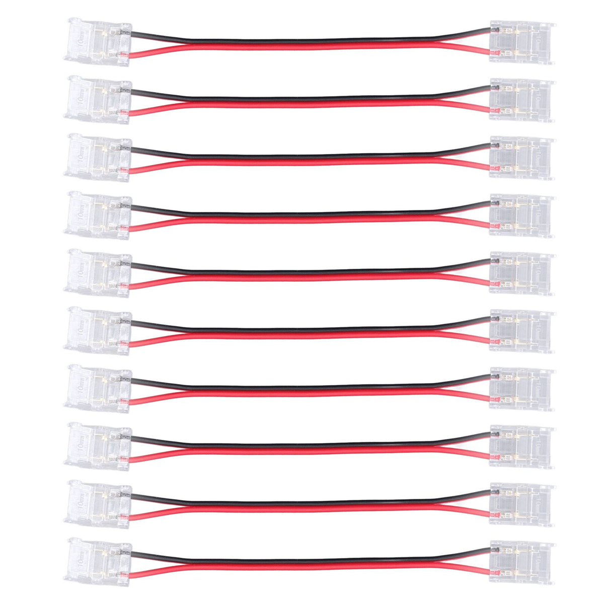 10 Pcs COB Strip Light Connector 2Pin PC Material 10mm Width Double Headed Strip to Strip Extension Connector