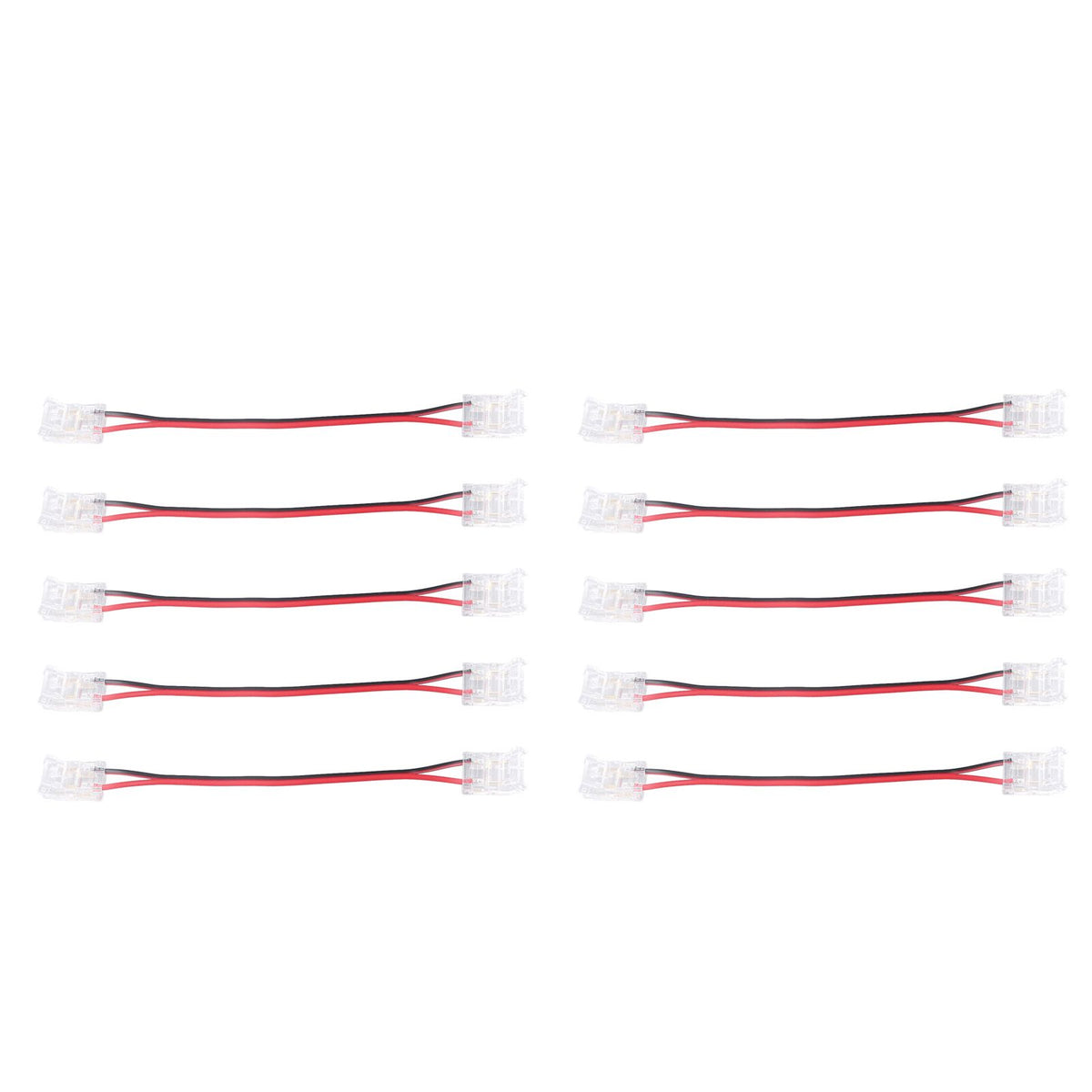 10 Pcs COB Strip Light Connector 2Pin PC Material 10mm Width Double Headed Strip to Strip Extension Connector