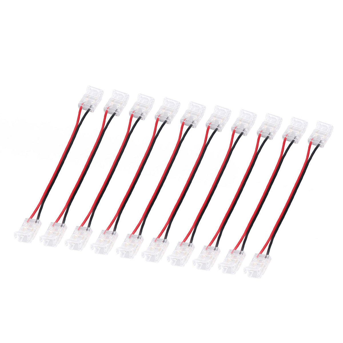 10 Pcs COB Strip Light Connector 2Pin PC Material 10mm Width Double Headed Strip to Strip Extension Connector