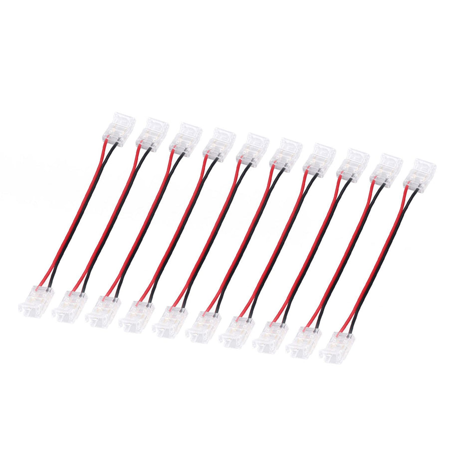 10 Pcs COB Strip Light Connector 2Pin PC Material 10mm Width Double Headed Strip to Strip Extension Connector