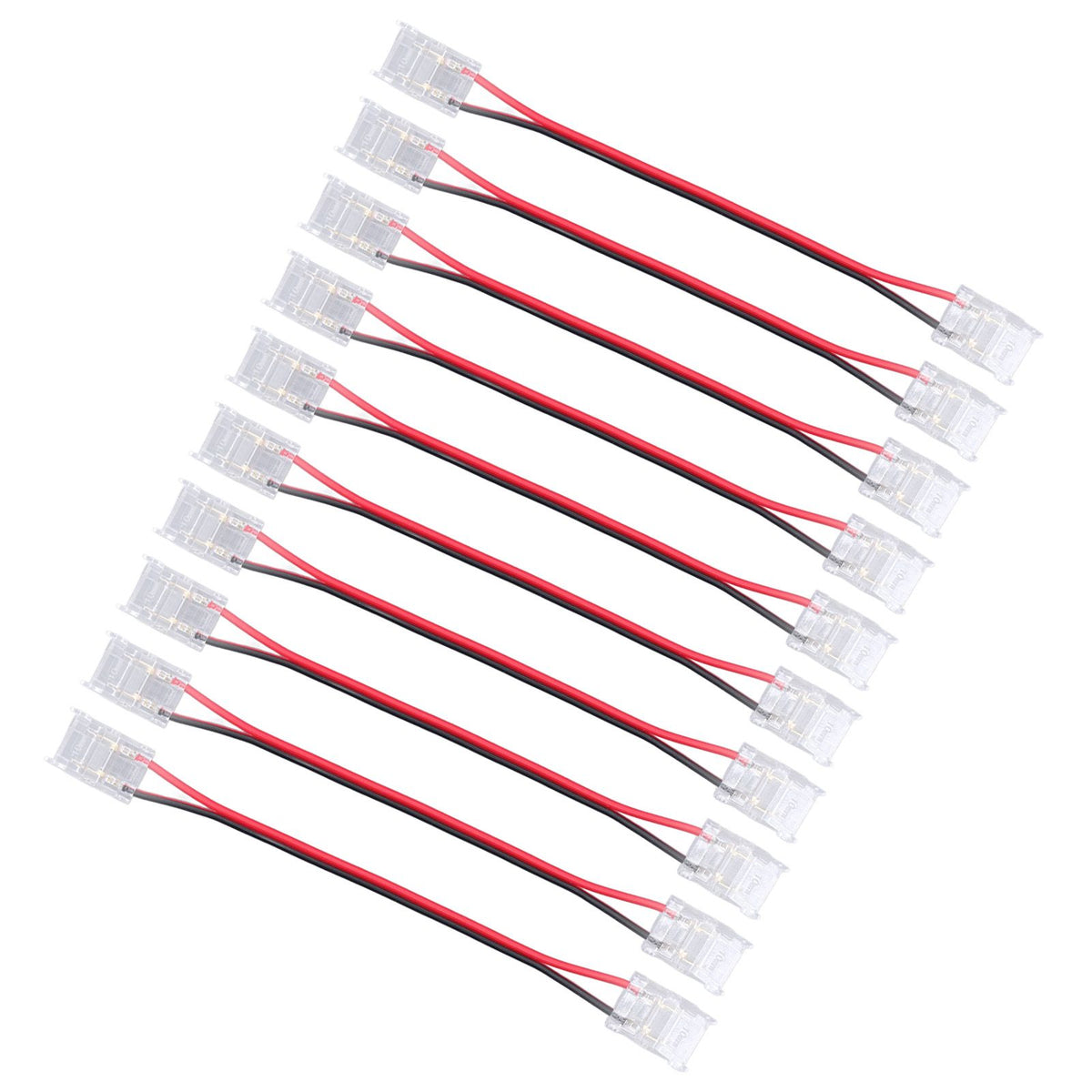 10 Pcs COB Strip Light Connector 2Pin PC Material 10mm Width Double Headed Strip to Strip Extension Connector