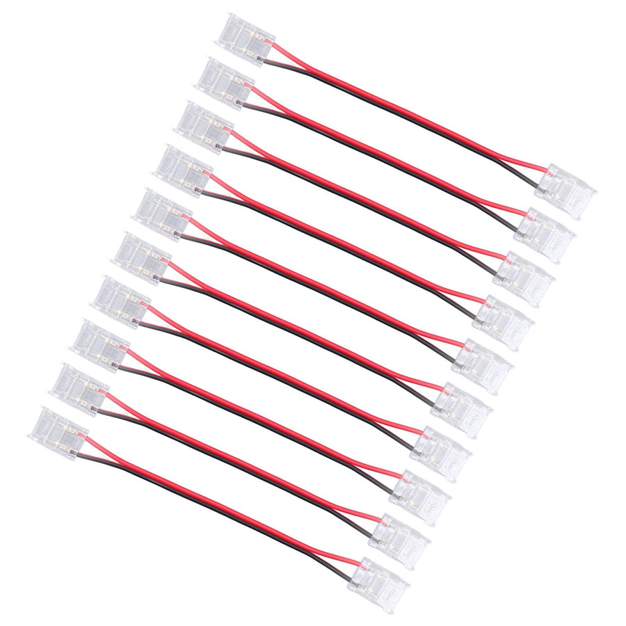 10 Pcs COB Strip Light Connector 2Pin PC Material 10mm Width Double Headed Strip to Strip Extension Connector