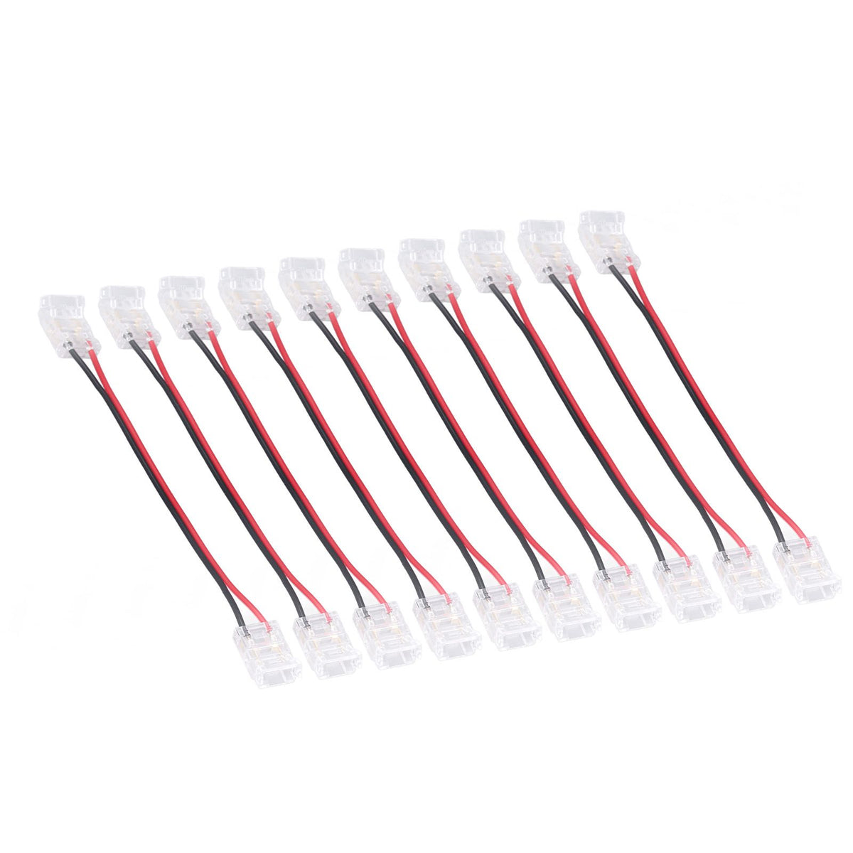 10 Pcs COB Strip Light Connector 2Pin PC Material 10mm Width Double Headed Strip to Strip Extension Connector