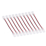 10 Pcs COB Strip Light Connector 2Pin PC Material 10mm Width Double Headed Strip to Strip Extension Connector