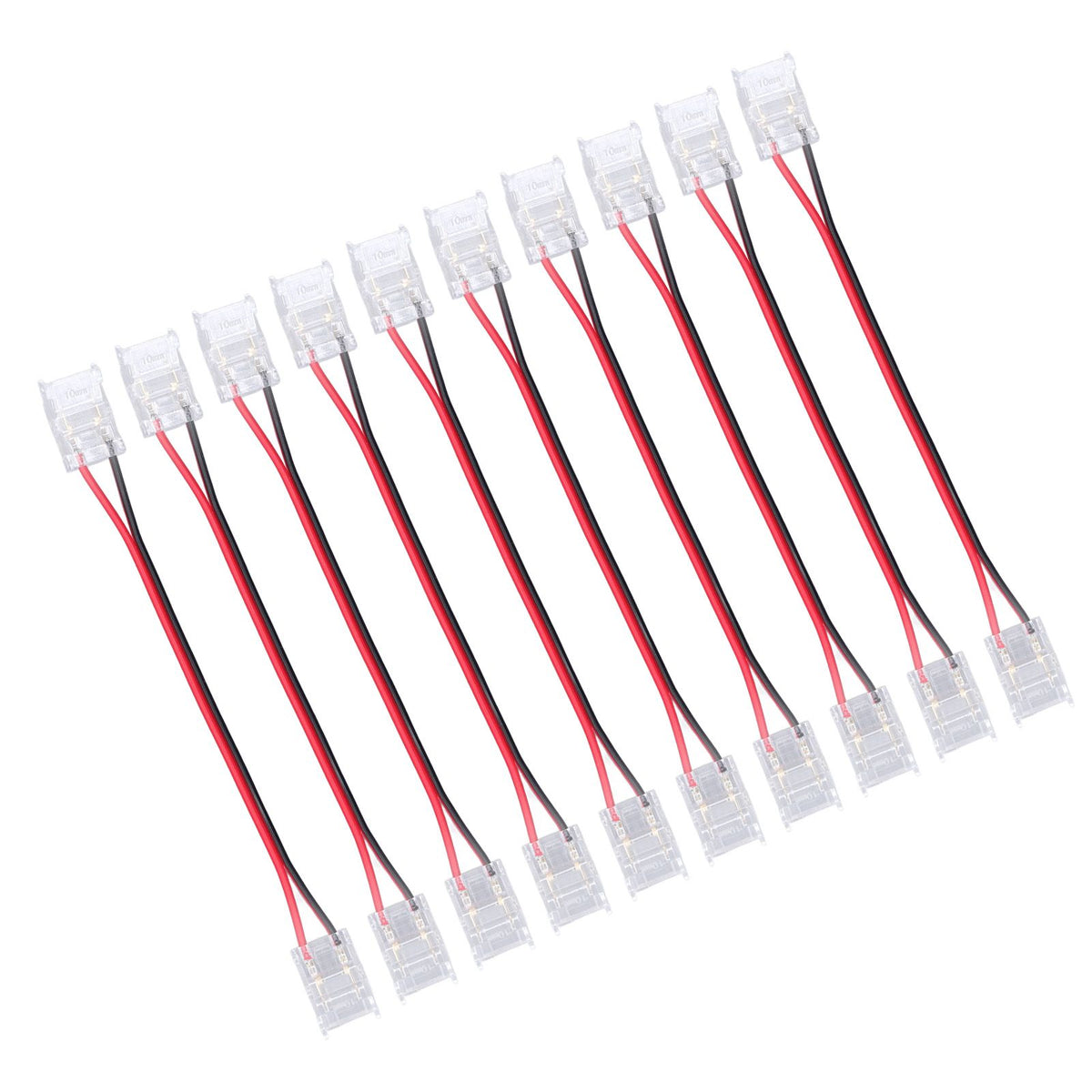 10 Pcs COB Strip Light Connector 2Pin PC Material 10mm Width Double Headed Strip to Strip Extension Connector