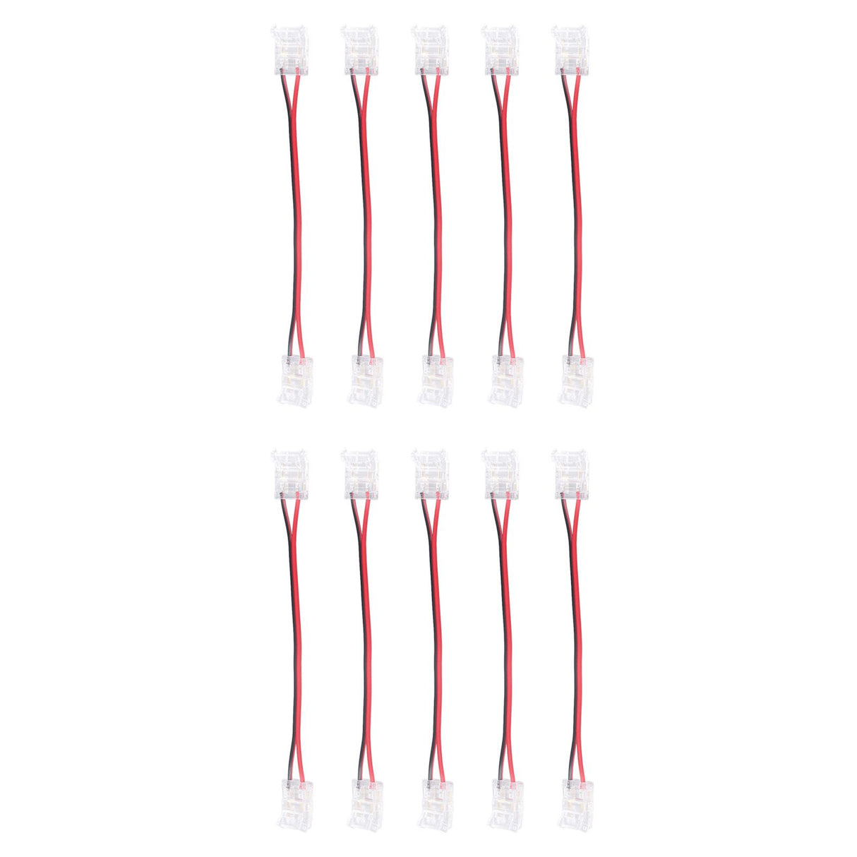 10 Pcs COB Strip Light Connector 2Pin PC Material 10mm Width Double Headed Strip to Strip Extension Connector