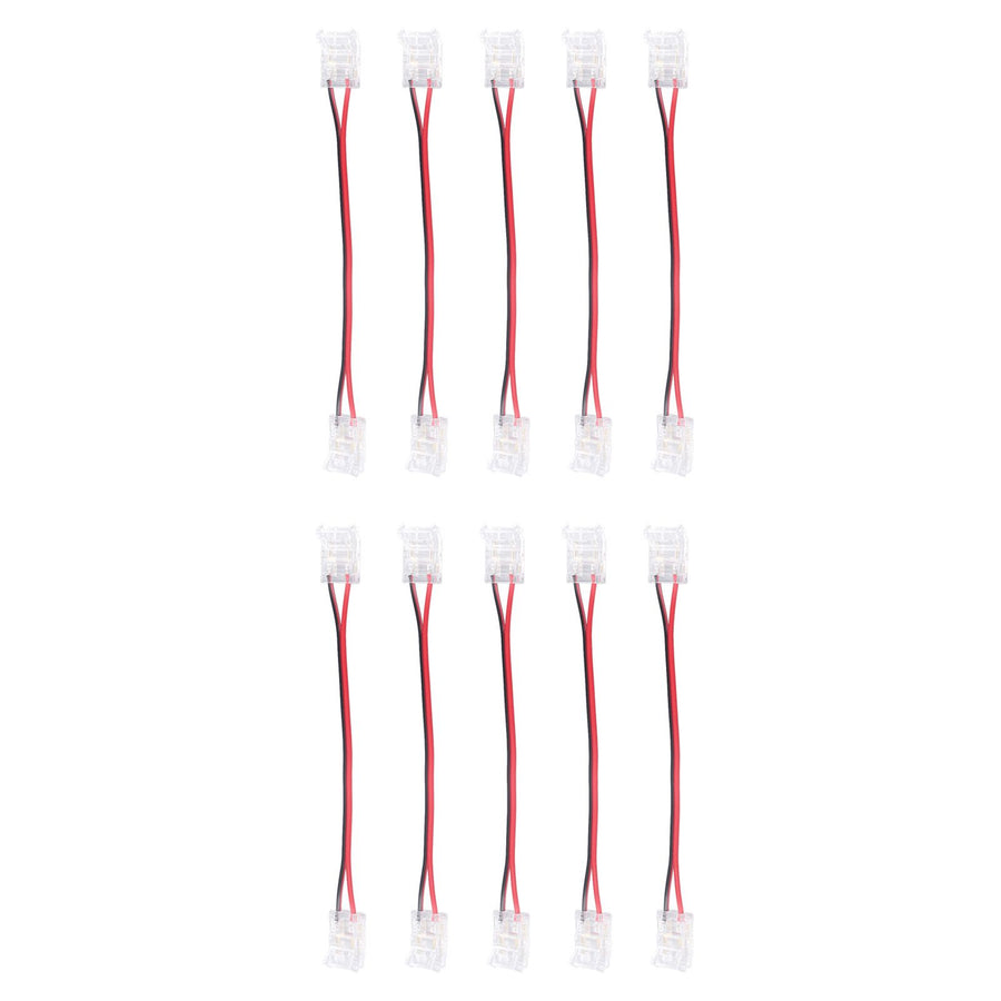 10 Pcs COB Strip Light Connector 2Pin PC Material 10mm Width Double Headed Strip to Strip Extension Connector
