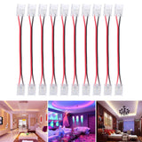 10 Pcs COB Strip Light Connector 2Pin PC Material 10mm Width Double Headed Strip to Strip Extension Connector