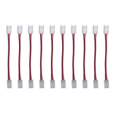10pcs COB Strip Light Connector Professional Double Head 8mm 2 Pin Light Strip Connectors for Home Office School