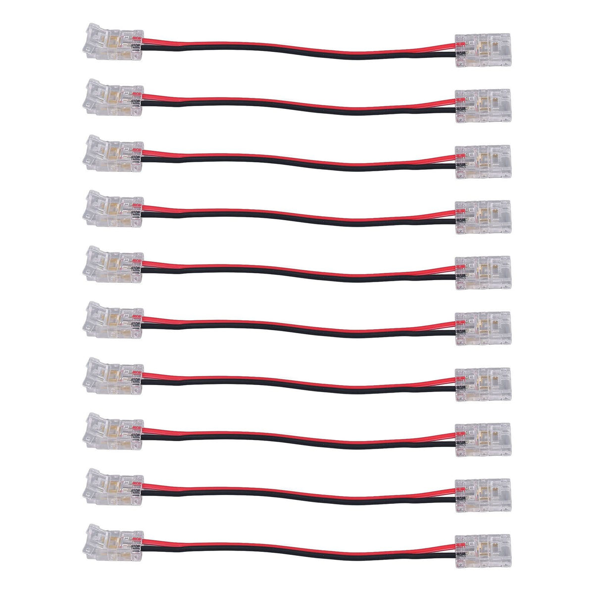 10pcs COB Strip Light Connector Professional Double Head 8mm 2 Pin Light Strip Connectors for Home Office School