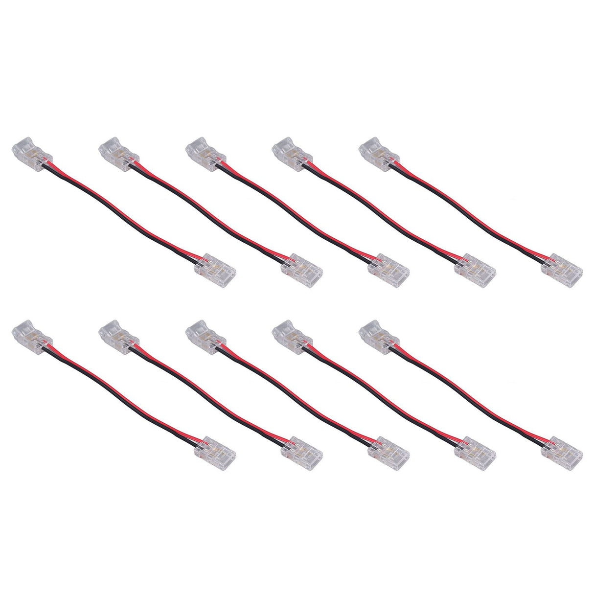 10pcs COB Strip Light Connector Professional Double Head 8mm 2 Pin Light Strip Connectors for Home Office School