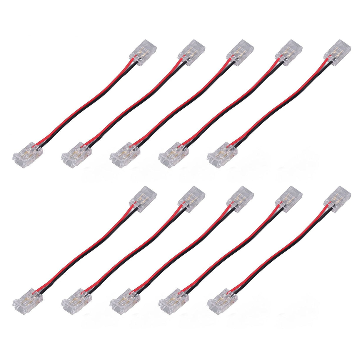 10pcs COB Strip Light Connector Professional Double Head 8mm 2 Pin Light Strip Connectors for Home Office School