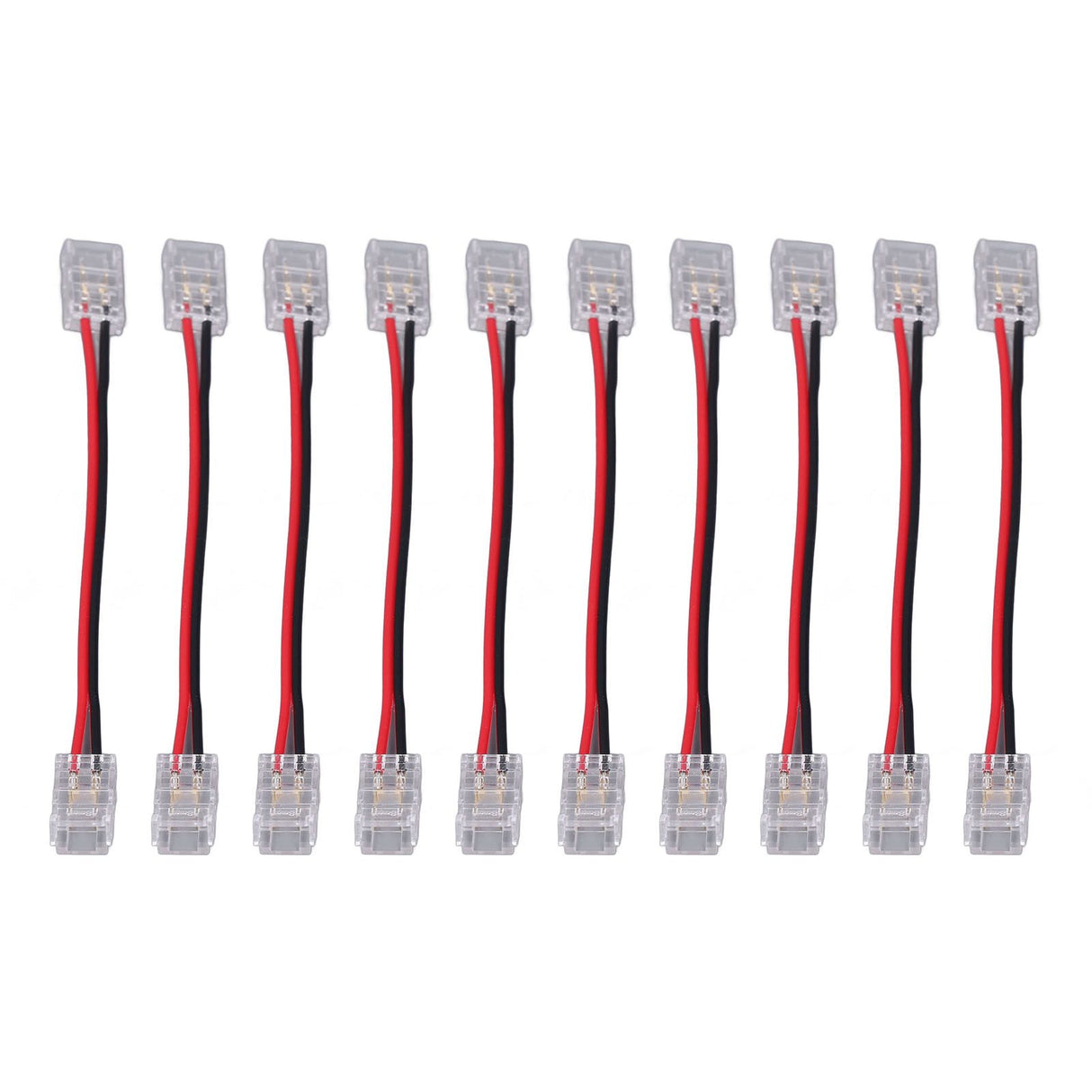 10pcs COB Strip Light Connector Professional Double Head 8mm 2 Pin Light Strip Connectors for Home Office School