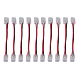 10pcs COB Strip Light Connector Professional Double Head 8mm 2 Pin Light Strip Connectors for Home Office School - 45-Degree Angle