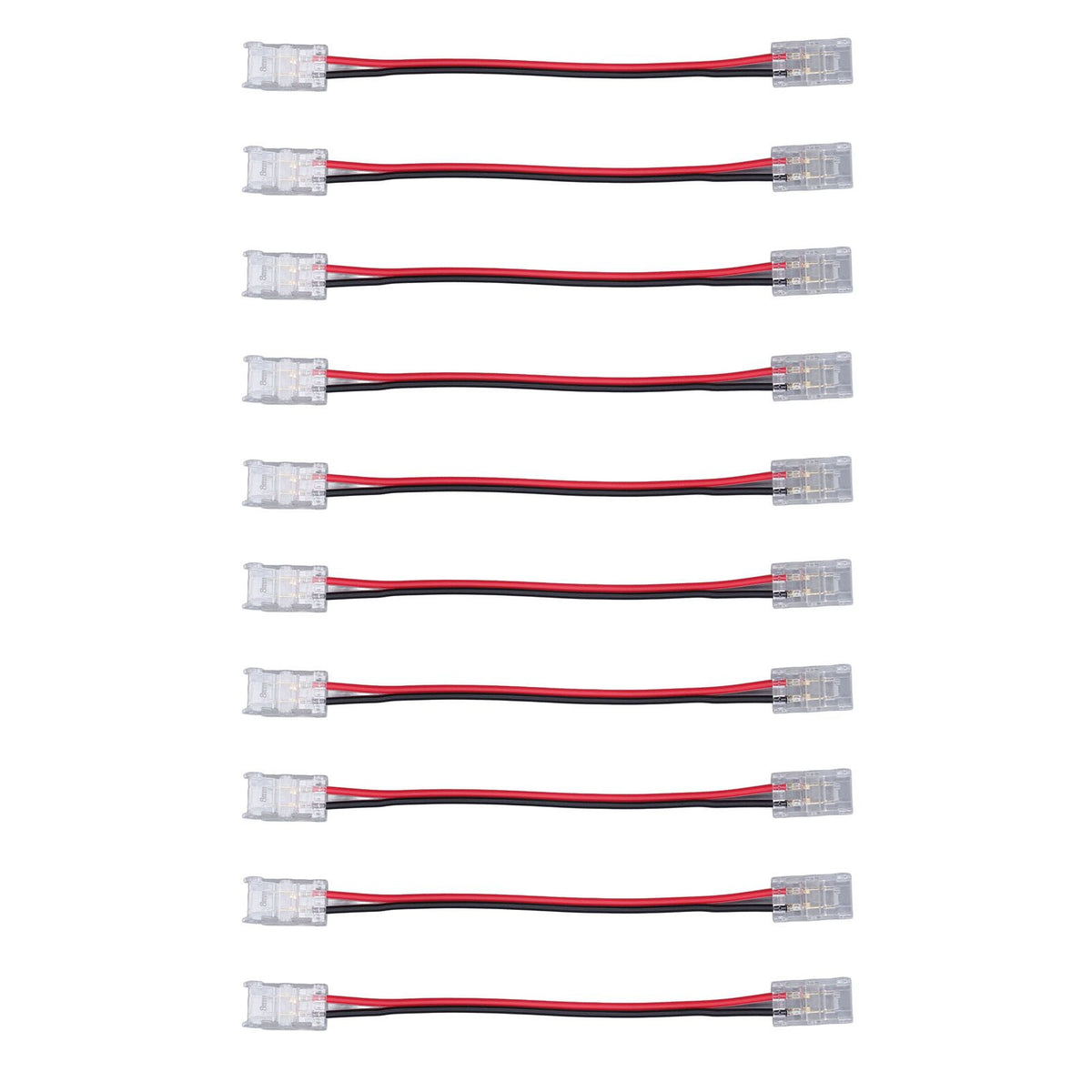 10pcs COB Strip Light Connector Professional Double Head 8mm 2 Pin Light Strip Connectors for Home Office School