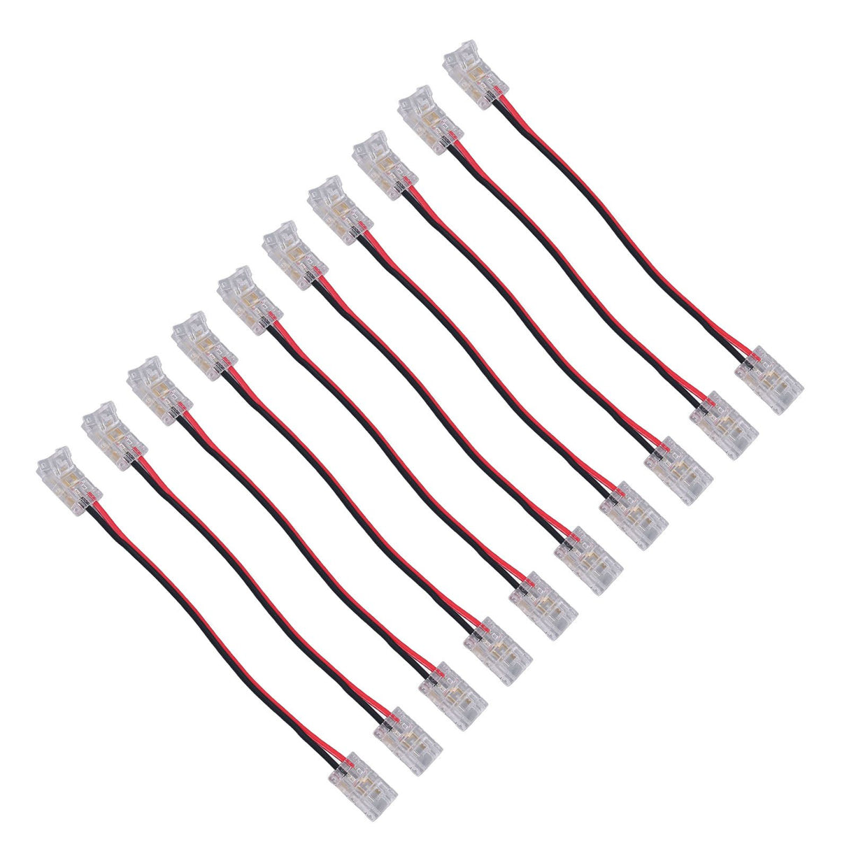 10pcs COB Strip Light Connector Professional Double Head 8mm 2 Pin Light Strip Connectors for Home Office School