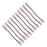 10pcs COB Strip Light Connector Professional Double Head 8mm 2 Pin Light Strip Connectors for Home Office School