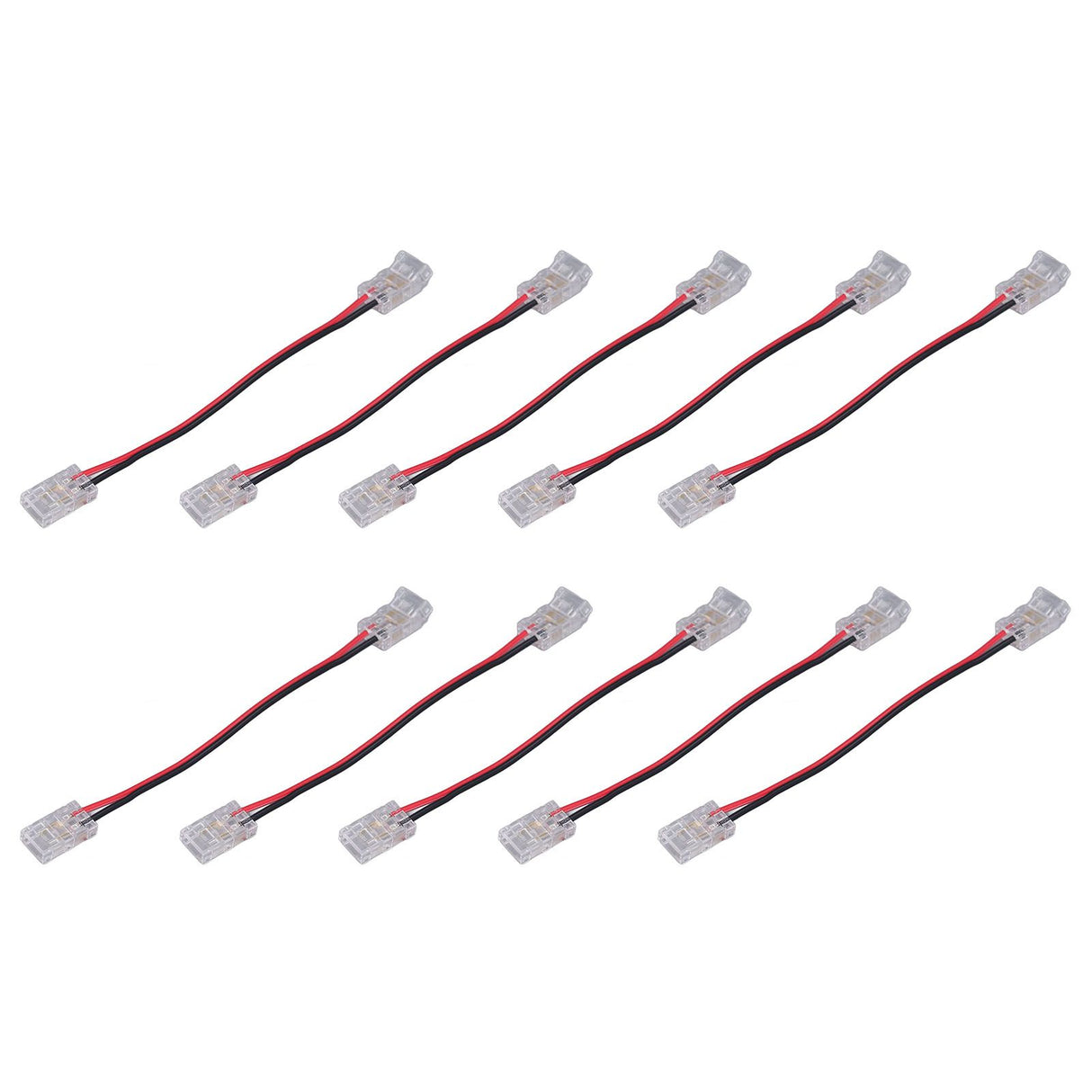 10pcs COB Strip Light Connector Professional Double Head 8mm 2 Pin Light Strip Connectors for Home Office School