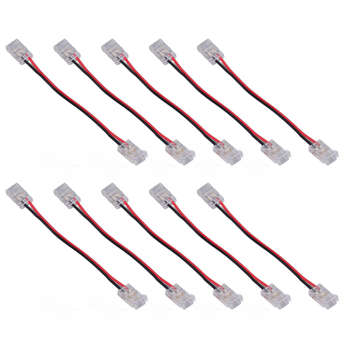 10pcs COB Strip Light Connector Professional Double Head 8mm 2 Pin Light Strip Connectors for Home Office School