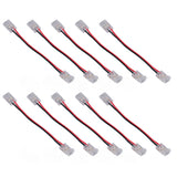 10pcs COB Strip Light Connector Professional Double Head 8mm 2 Pin Light Strip Connectors for Home Office School