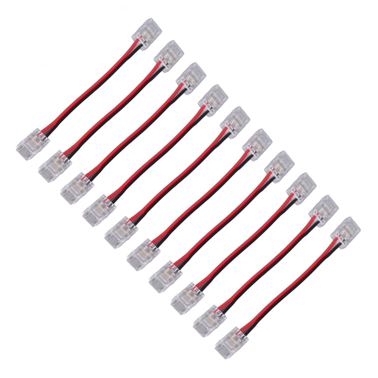 10pcs COB Strip Light Connector Professional Double Head 8mm 2 Pin Light Strip Connectors for Home Office School
