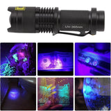 UV Flashlights Waterproof Battery Powered Impact Resistant Aluminum 365nm Ultraviolet Flashlight Cat Urine Detector Light - Extra Image