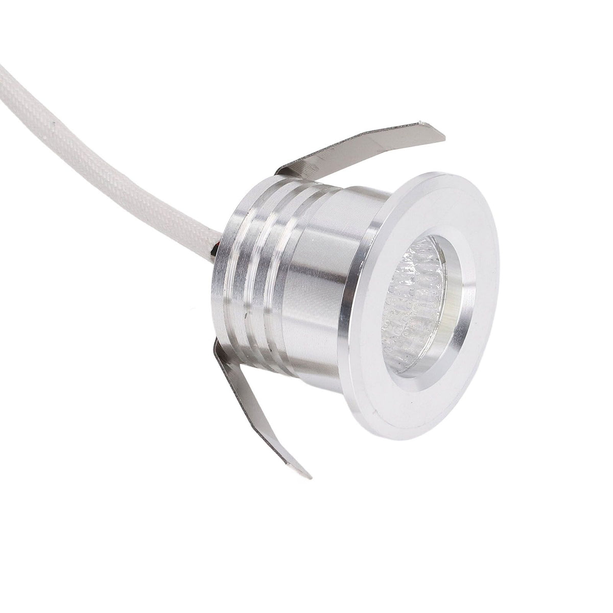 Mini Recessed COB Spotlight Stable Heat Dissipation LED Recessed Ceiling Spotlight 3W Silver Lamp Body AC85‑265V Positive White Light 6000K