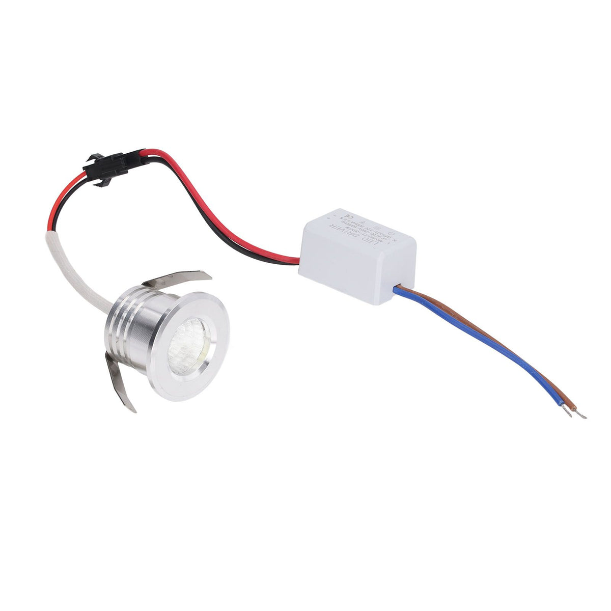 Mini Recessed COB Spotlight Stable Heat Dissipation LED Recessed Ceiling Spotlight 3W Silver Lamp Body AC85‑265V Warm White Light 3000K