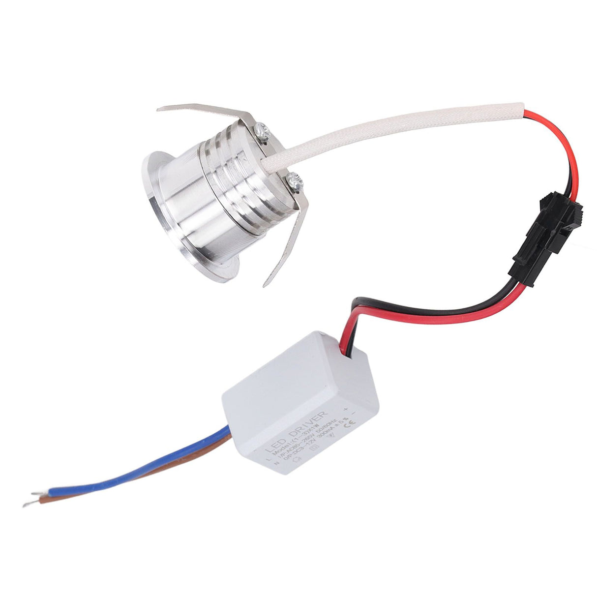 Mini Recessed COB Spotlight Stable Heat Dissipation LED Recessed Ceiling Spotlight 3W Silver Lamp Body AC85‑265V Warm White Light 3000K
