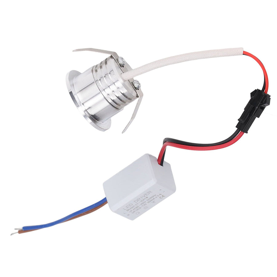 Mini Recessed COB Spotlight Stable Heat Dissipation LED Recessed Ceiling Spotlight 3W Silver Lamp Body AC85‑265V Warm White Light 3000K