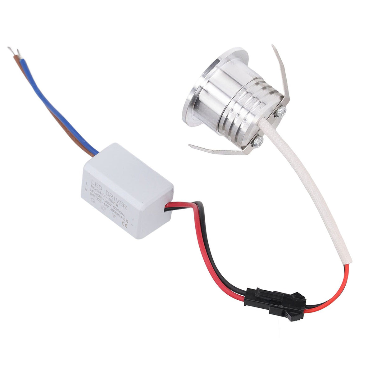 Mini Recessed COB Spotlight Stable Heat Dissipation LED Recessed Ceiling Spotlight 3W Silver Lamp Body AC85‑265V Warm White Light 3000K