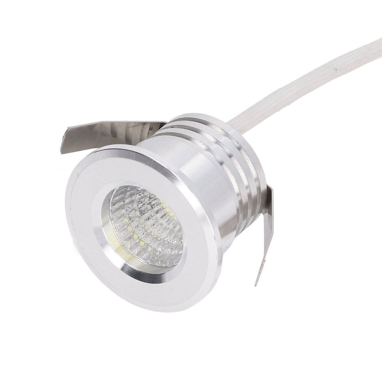 Mini Recessed COB Spotlight Stable Heat Dissipation LED Recessed Ceiling Spotlight 3W Silver Lamp Body AC85‑265V Warm White Light 3000K