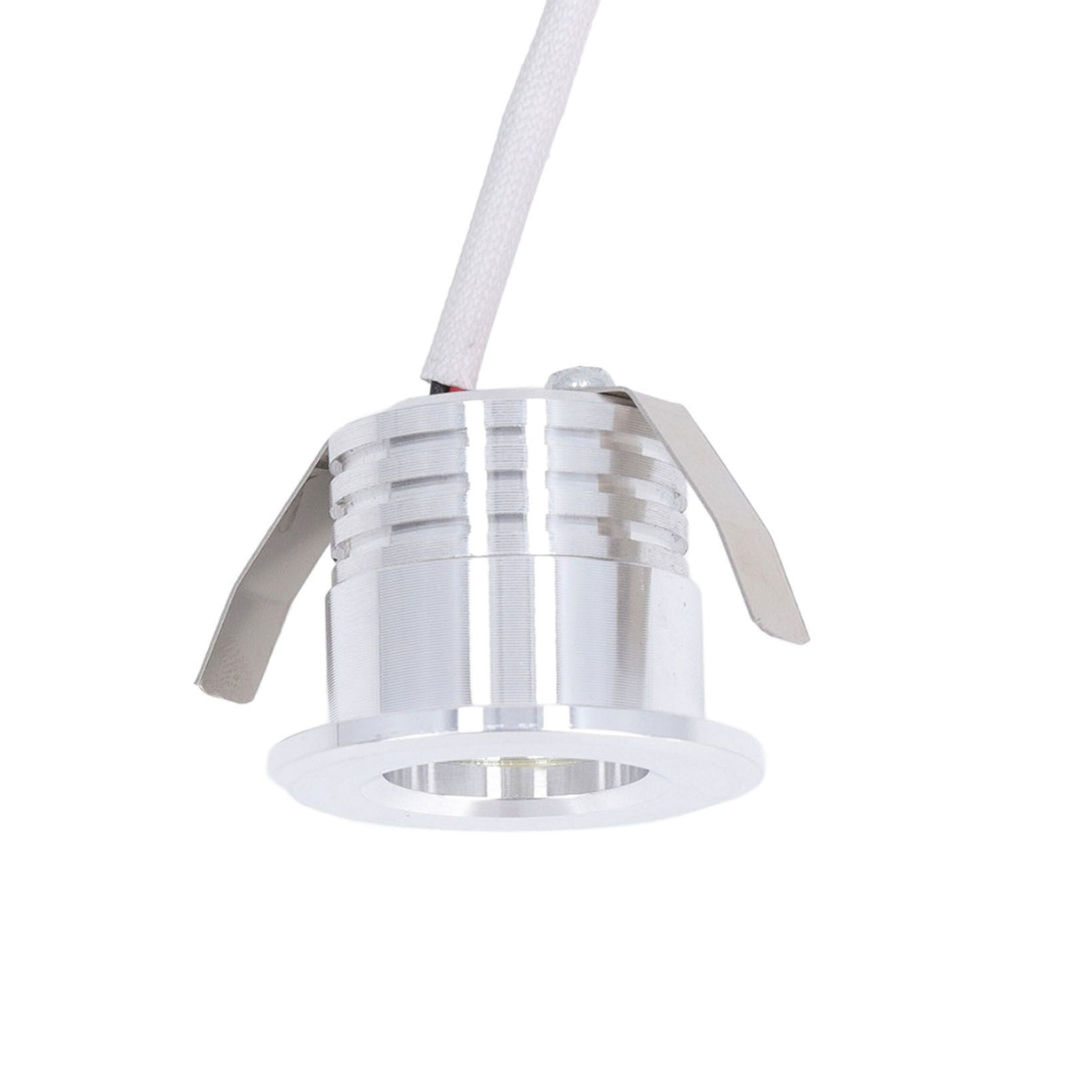 Mini Recessed COB Spotlight Stable Heat Dissipation LED Recessed Ceiling Spotlight 3W Silver Lamp Body AC85‑265V Warm White Light 3000K