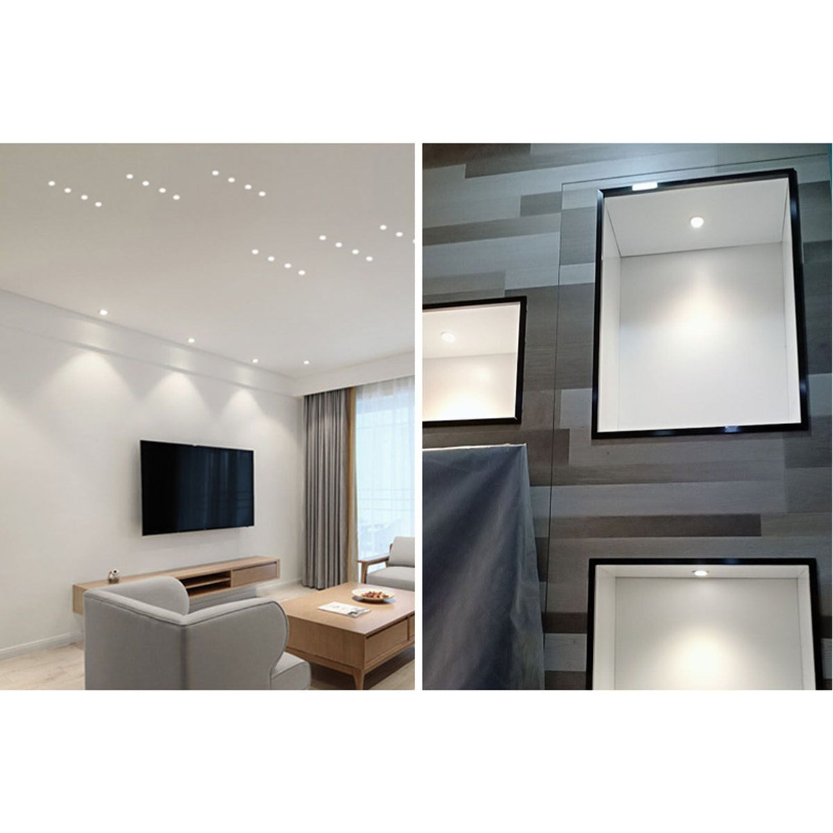Mini Recessed COB Spotlight Stable Heat Dissipation LED Recessed Ceiling Spotlight 3W Silver Lamp Body AC85‑265V Warm White Light 3000K
