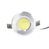 Mini Recessed COB Spotlight Stable Heat Dissipation LED Recessed Ceiling Spotlight 3W Silver Lamp Body AC85‑265V Warm White Light 3000K - Extra Image